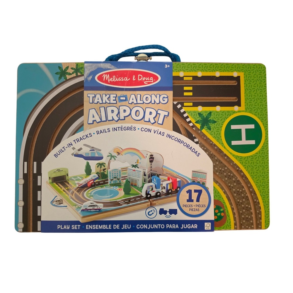 Melissa‎ & Doug Take-Along Airport Wooden Magnetic Play Set Complete 17pc